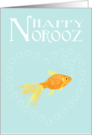 Goldfish Surrounded by Bubble Heart, Happy Norooz Card