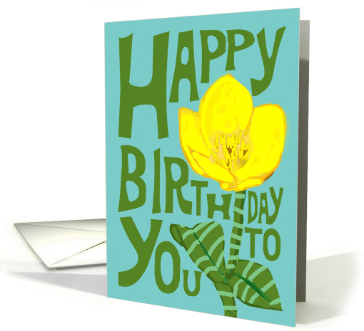 Buttercup Happy Birthday to You Card - Retro Letterpress Style card