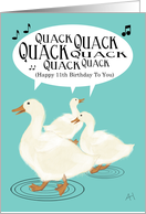 Ducks Singing Happy Birthday To You, Happy 11th Birthday Card