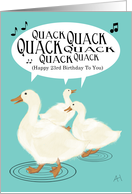 Ducks Singing Happy 23rd Birthday To You, Happy Birthday Card