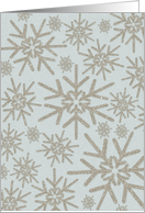 Glitter-Effect Silver Snowflakes, Retro Happy Holiday card