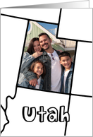 Moved to Utah, Custom Photo in the Shape of the state card
