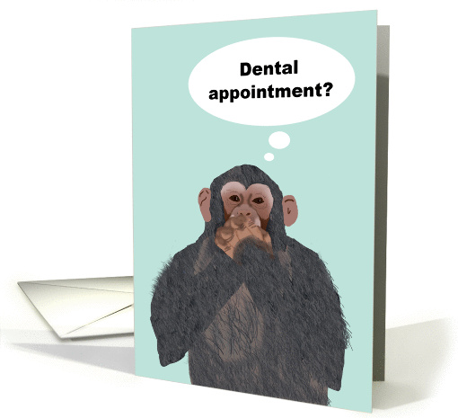 Chimpanzee Hand Over Mouth, Dental Appointment Reminder card (1114714)