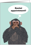 Chimpanzee Hand Over Mouth, Dental Appointment Reminder Card