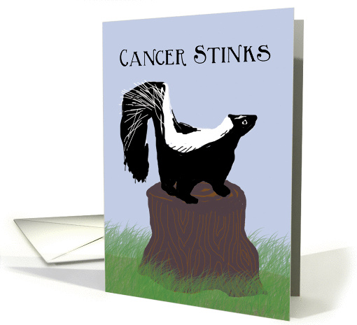 Skunk on a Stump, Cancer Stinks card (1119878)