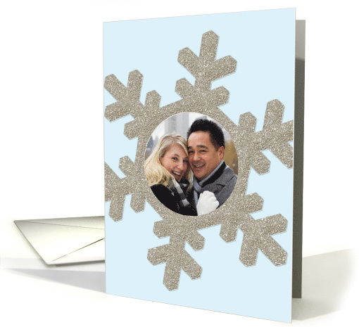Custom Photo Winter Themed Snowflake Engagement Party Invitation card
