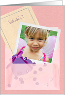 Custom Photo Vellum Envelope, Girl Age 7 Birthday Party Invitation card