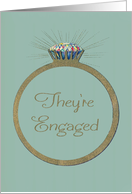Retro Engagement Announcement from Parents of the Bride, Custom Photo card