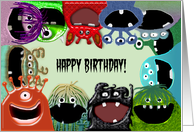 Cute Monster - Happy Birthday Card