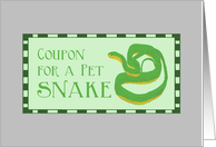 Birthday Coupon for a Pet Snake, Happy Birthday card