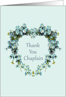 Thank You for Chaplain Heart Shaped Forget-Me-Nots card