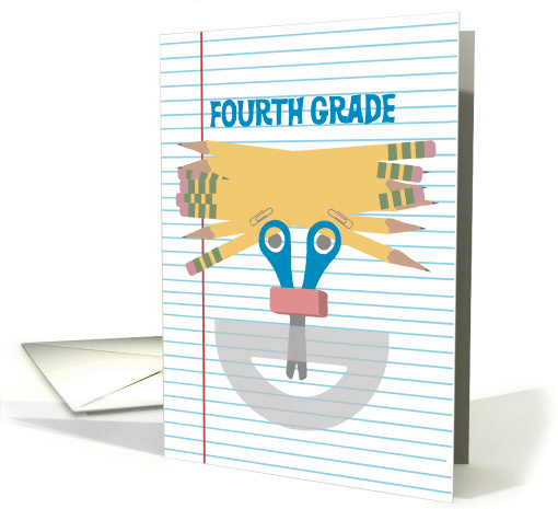 Fourth Grade Teacher, Happy Face for Teacher Appreciation Day card