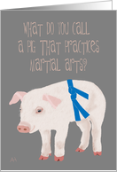 Pig Joke - Martial Arts Blue Belt Promotion Congratulations Card