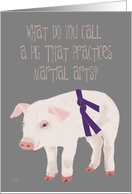 Pig Joke - Martial Arts Purple Belt Promotion Congratulations Card