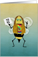 Hippie Bee Day, Happy 22nd Birthday Card