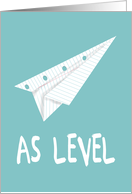 Congratulations on Passing the AS Level Exam, Paper Airplane Flying card