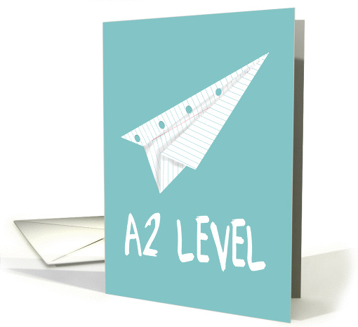 Good Luck on Taking the A2 Level Exam, Paper Airplane Flying card