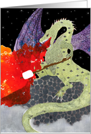 Camp Out Invitation, Dragon Roasting a Marshmallow card