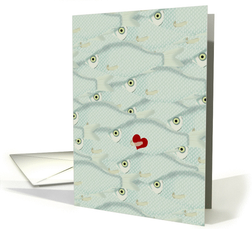 Romantic Fish with Heart under Fin card (1436740)