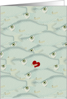 Romantic Fish with Heart under Fin card