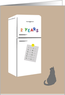2 Year Anniversary of 12 Step Recovery Shown in Retro Fridge Magnets card