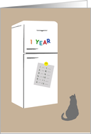 1 Year Anniversary of 12 Step Recovery Shown in Retro Fridge Magnets card