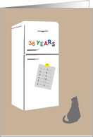 38 Year Anniversary of 12 Step Recovery Shown in Retro Fridge Magnets card