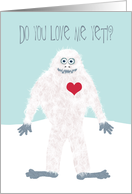 Humorous Valentine’s Day with Yeti card