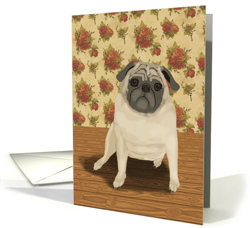 Pug Illustration Get Well card (1461972)