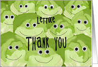 Funny Thank You Card from Group, Lettuce Pun card