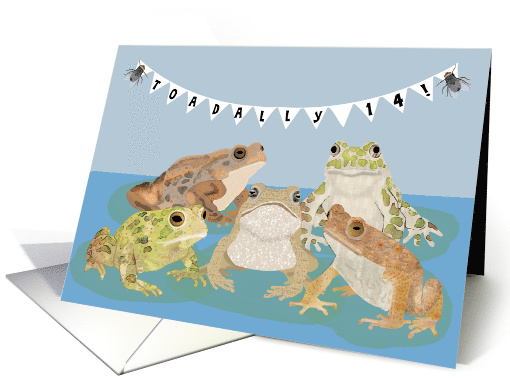 Happy 14th Birthday with Toads card (1489026)