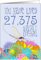 Mayfly 75th Birthday card