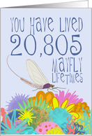 Mayfly 57th Birthday card