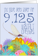 25th Anniversary of Addiction Recovery, in Mayfly Years card
