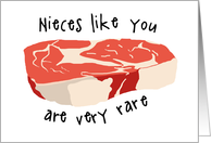 Funny Steak Pun Thank You for Niece card