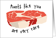 Funny Steak Pun Thank You for Aunt card