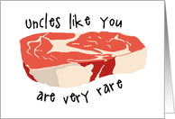 Funny Steak Pun Thank You for Uncle card