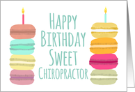 Chiropractor Macarons with Candles Happy Birthday card