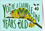 40 Year Old Birthday Getting Older Chameleon Pun card