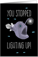 Angler Fish Congratulations on Quitting Smoking card