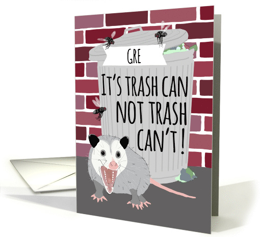 Funny Opossum Good Luck on GRE card (1688740)