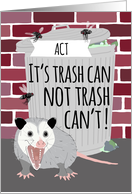 Funny Opossum Good Luck on ACT card