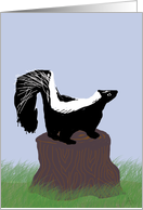 Skunk on a Stump, blank, note card