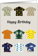 Happy Birthday with aloha shirts card