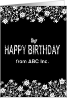 Black and White Happy Birthday Business Card