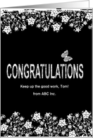 Black and White Congratulation Business Card