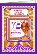 Y is for Yannick the yodeling yak card