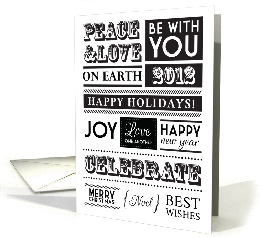 Peace & Love Typography Holiday card (982205)