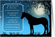 Thoroughbred Mare Horse Pet Sympathy Vintage Silhouette card