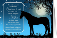 Thoroughbred Gelding or Stallion Horse Pet Sympathy Vintage Silhouette card